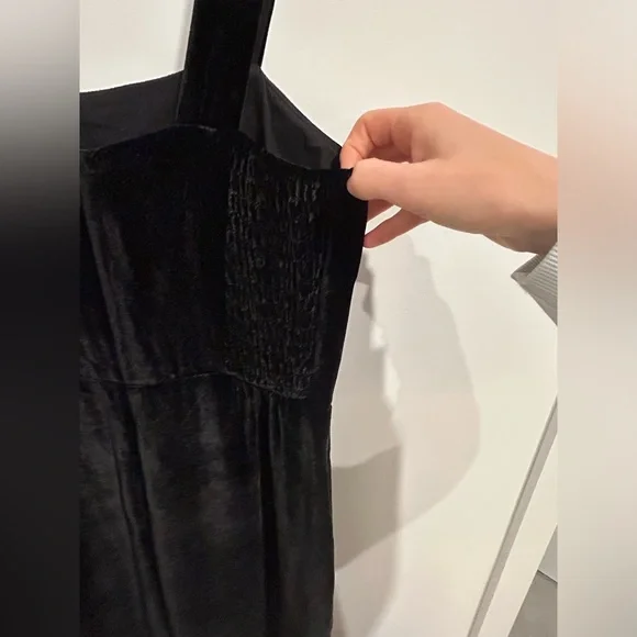 MADEWELL Crushed Velvet Black Jumpsuit, Size 00 - Picture 9 of 13